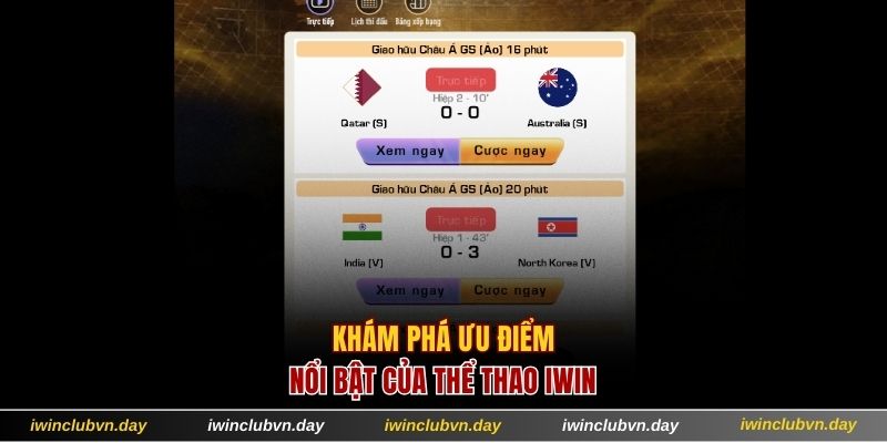 Khám phá ưu điểm nổi bật của thể thao IWIN