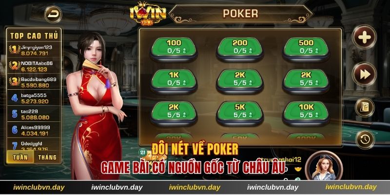 Poker game bài trực tuyến hấp dẫn hiện nay 