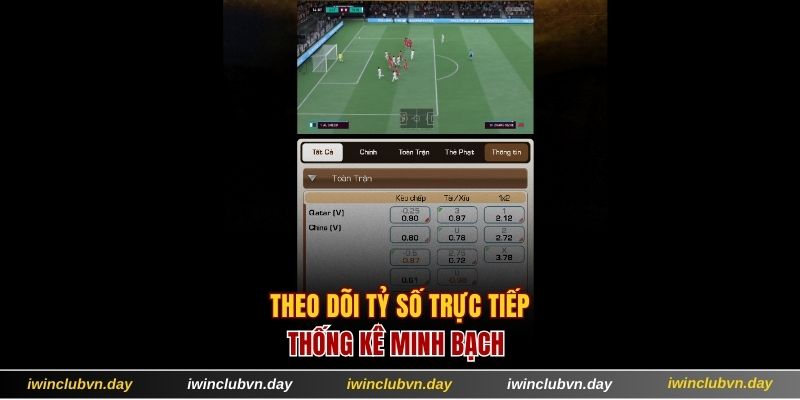 Theo dõi tỷ số trực tiếp, thống kê minh bạch