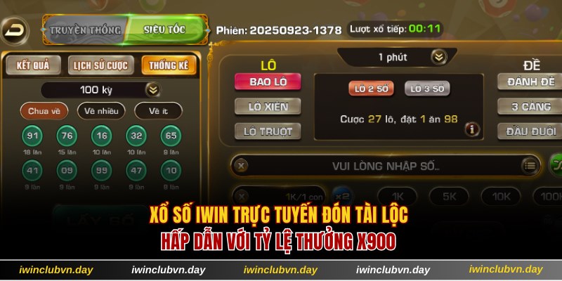 Xổ Số IWIN Trực Tuyến Đón Tài Lộc Với Tỷ Lệ Thưởng X900