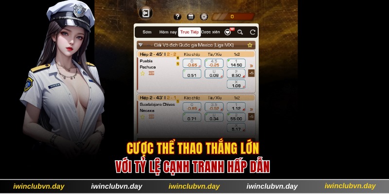 Cược thể thao IWIN thắng lớn với tỷ lệ cạnh tranh